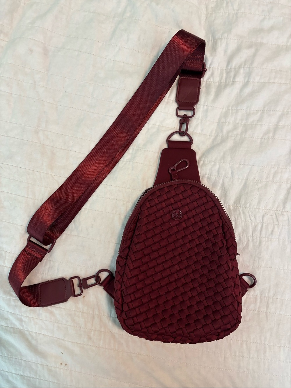 CALIA Women’s Journey Woven Burgundy Red Crossbody Adjustable Sling Bag